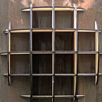 Intra απο ξύλο plywood  Χρώμα wenge 3mm-4mm πάχος - ράφι μισού κύκλου Δίασταση 30x20 cm INTRAFABR-123828217 - Image 3