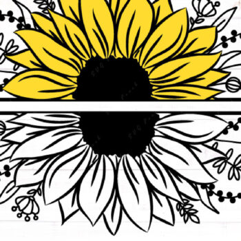 Intra απο ξύλο plywood  Χρώμα wenge 3mm-4mm πάχος - Half Sunflower Border Δίασταση 20x20 cm INTRAFABR-28821908 - Image 1