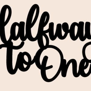 Intra απο ξύλο plywood  Χρώμα wenge 3mm-4mm πάχος - Halfway to One Cake Topper Δίασταση 4x4 cm INTRAFABR-28824162