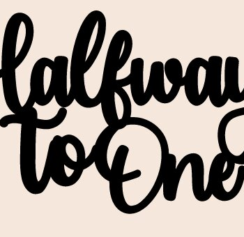 Intra απο ξύλο plywood  Χρώμα wenge 3mm-4mm πάχος - Halfway to One Cake Topper Δίασταση 4x4 cm INTRAFABR-28824162 - Image 1