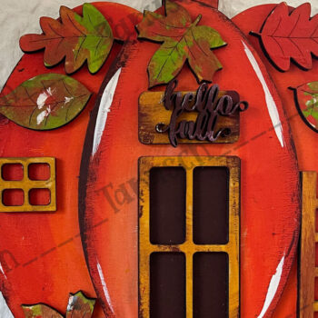 Intra απο ξύλο plywood  Χρώμα wenge 3mm-4mm πάχος - Hallo Fall Pumpkin Gnome House με λέιζερ Δίασταση 6x6 cm INTRAFABR-28849543 - Image 2