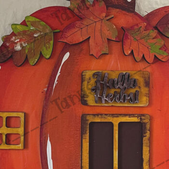 Intra απο ξύλο plywood  Χρώμα wenge 3mm-4mm πάχος - Hallo Fall Pumpkin Gnome House με λέιζερ Δίασταση 6x6 cm INTRAFABR-28849543 - Image 3