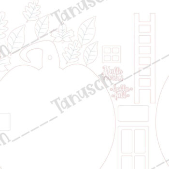 Intra απο ξύλο plywood  Χρώμα wenge 3mm-4mm πάχος - Hallo Fall Pumpkin Gnome House με λέιζερ Δίασταση 6x6 cm INTRAFABR-28849543 - Image 4