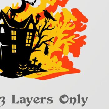 Intra απο ξύλο plywood  Χρώμα wenge 3mm-4mm πάχος - Halloween 3D Haunted House Δίασταση 40x50 cm INTRAFABR-17657505 - Image 2