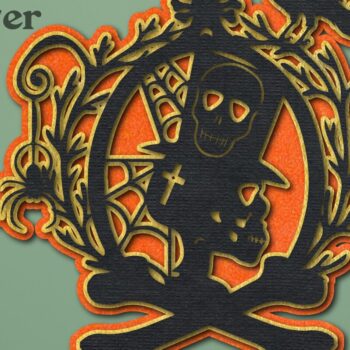 Intra απο ξύλο plywood  Χρώμα wenge 3mm-4mm πάχος - Αρχεία 3D Skull Multilayer για το Halloween Δίασταση 40x50 cm INTRAFABR-15298078 - Image 1