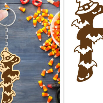 Intra απο ξύλο plywood Χρώμα wenge 3mm-4mm πάχος - με μπρελόκ Halloween Aphabet Δίασταση 4x4 cm INTRAFABR-21987577 - Image 1