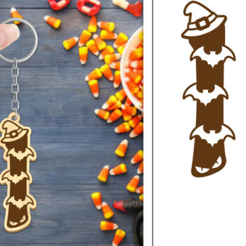 Intra απο ξύλο plywood Χρώμα wenge 3mm-4mm πάχος - με μπρελόκ Halloween Aphabet Δίασταση 4x4 cm INTRAFABR-15502136 - Image 1