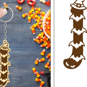 Intra απο ξύλο plywood Χρώμα wenge 3mm-4mm πάχος - με μπρελόκ Halloween Aphabet Δίασταση 4x4 cm INTRAFABR-16841302 - Image 1