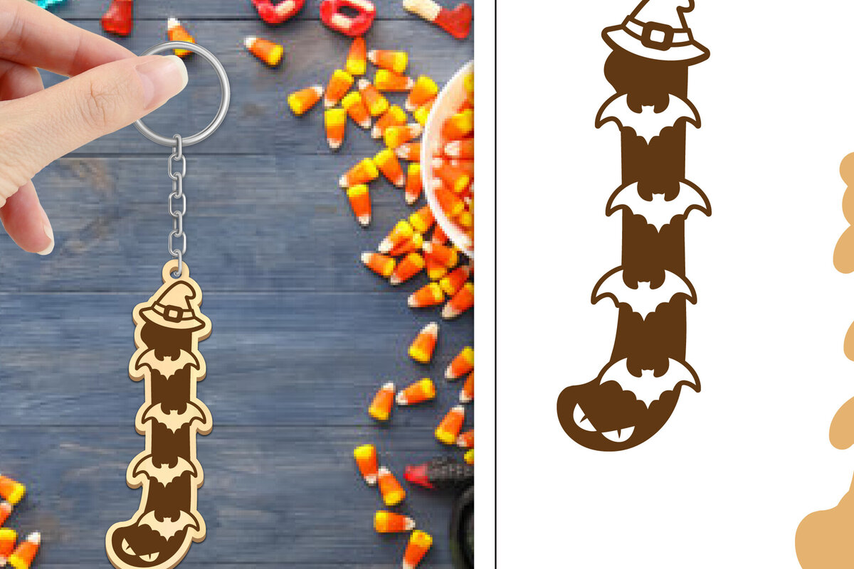 Intra απο ξύλο plywood  Χρώμα wenge 3mm-4mm πάχος - με μπρελόκ Halloween Aphabet Δίασταση 4x4 cm INTRAFABR-16841302