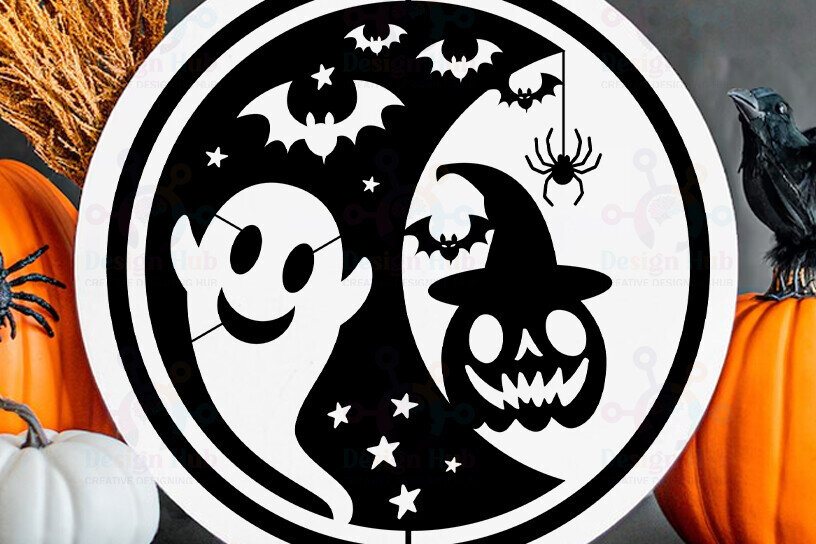 Intra απο ξύλο plywood  Χρώμα wenge 3mm-4mm πάχος - Στρογγυλό αποκοπής με λέιζερ Halloween Baby Moon Δίασταση 15x15 cm INTRAFABR-16839620