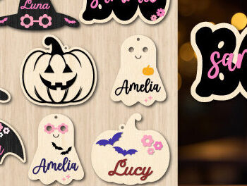 Intra απο ξύλο plywood  Χρώμα wenge 3mm-4mm πάχος - Αποκριάτικο καλάθι Ετικέτα κοπής με λέιζερ Δίασταση 5x10 cm INTRAFABR-16075089 - Image 1