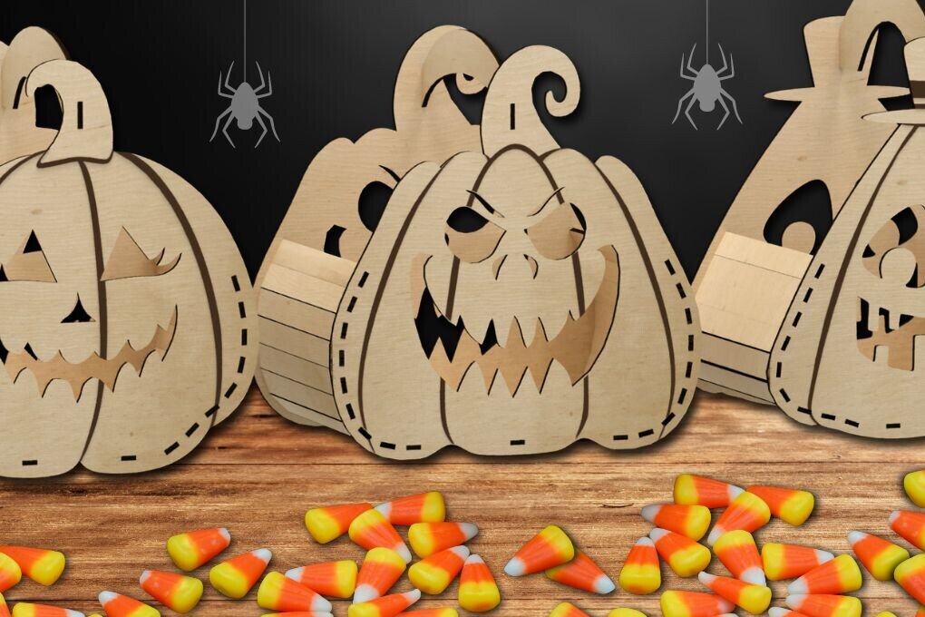 Intra απο ξύλο plywood  Χρώμα wenge 3mm-4mm πάχος - Αποκριάτικα καλάθια κοπής με λέιζερ Δίασταση 15x15 cm INTRAFABR-16073308