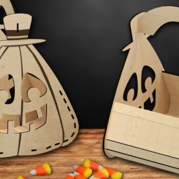 Intra απο ξύλο plywood  Χρώμα wenge 3mm-4mm πάχος - Αποκριάτικα καλάθια κοπής με λέιζερ Δίασταση 15x15 cm INTRAFABR-16073308 - Image 2