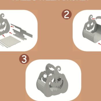 Intra απο ξύλο plywood  Χρώμα wenge 3mm-4mm πάχος - Αποκριάτικα καλάθια κοπής με λέιζερ Δίασταση 15x15 cm INTRAFABR-16073308 - Image 5