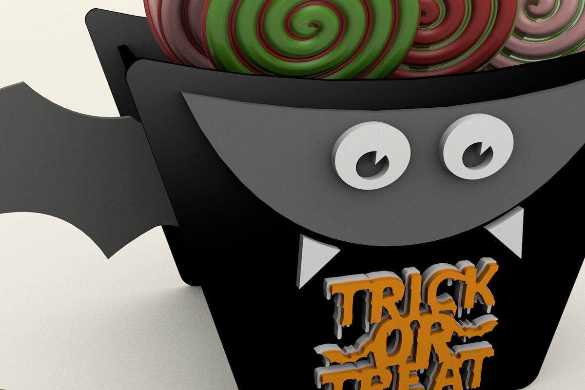 Intra απο ξύλο plywood  Χρώμα wenge 3mm-4mm πάχος - Πρότυπο αποκοπής τσάντας καραμέλας αποκριών νυχτερίδας Δίασταση 2x5 cm INTRAFABR-16077338