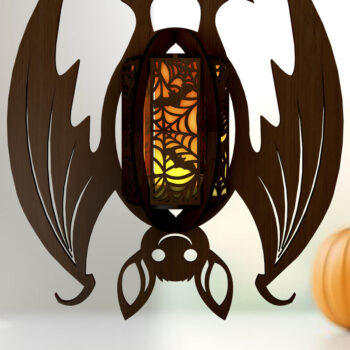 Intra απο ξύλο plywood Χρώμα wenge 3mm-4mm πάχος - Διακοσμητικό Κηροπήγιο Halloween Bat Δίασταση 13x9 cm INTRAFABR-16075806 - Image 1