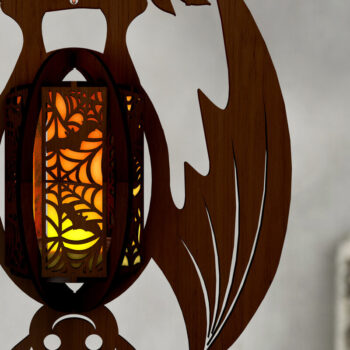 Intra απο ξύλο plywood Χρώμα wenge 3mm-4mm πάχος - Διακοσμητικό Κηροπήγιο Halloween Bat Δίασταση 13x9 cm INTRAFABR-16075806 - Image 7