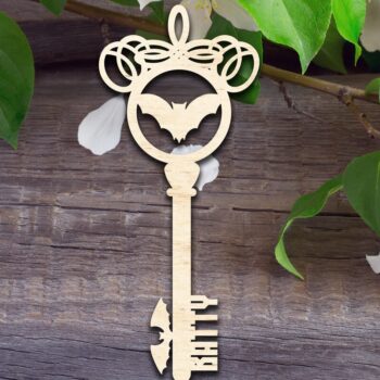 Intra απο ξύλο plywood  Χρώμα wenge 3mm-4mm πάχος - Κλειδί για το Halloween Bat Δίασταση 15x15 cm INTRAFABR-17190406 - Image 1