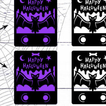 Intra απο ξύλο plywood  Χρώμα wenge 3mm-4mm πάχος - Halloween Bat Money Card Δίασταση 4x5 cm INTRAFABR-36773488 - Image 2