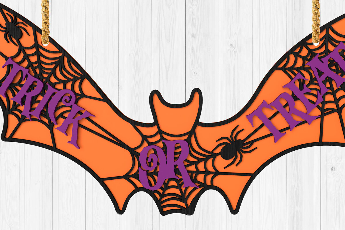 Intra απο ξύλο plywood  Χρώμα wenge 3mm-4mm πάχος - Σημάδι, κόλπο ή κέρασμα για το Halloween Bat Δίασταση 15x15 cm INTRAFABR-16314402