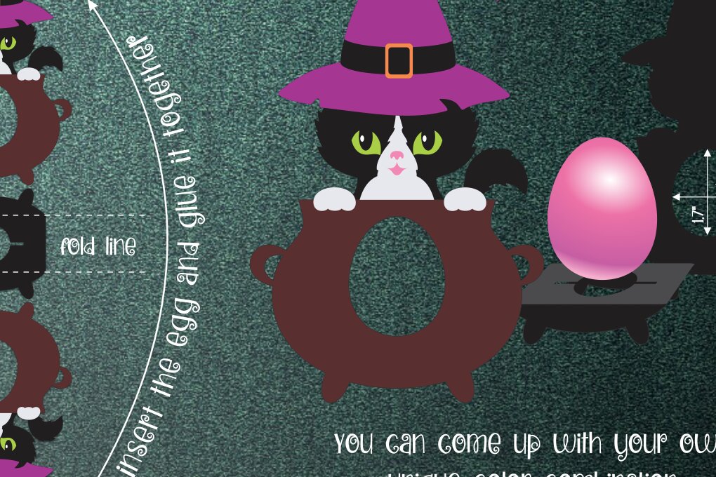 Intra απο ξύλο plywood  Χρώμα wenge 3mm-4mm πάχος - Πρότυπο θήκης αυγών μαύρης γάτας αποκριών Δίασταση 30x20 cm INTRAFABR-22482397