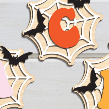 Intra απο ξύλο plywood Χρώμα wenge 3mm-4mm πάχος - ετικετών Halloween Boo Basket Δίασταση 15x15 cm INTRAFABR-21708561 - Image 1