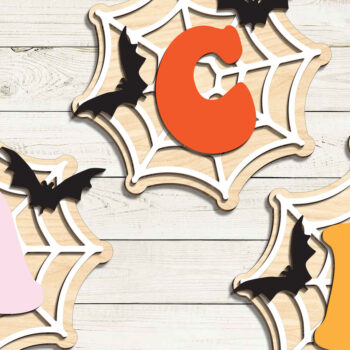 Intra απο ξύλο plywood Χρώμα wenge 3mm-4mm πάχος - ετικετών Halloween Boo Basket Δίασταση 15x15 cm INTRAFABR-21708561 - Image 2