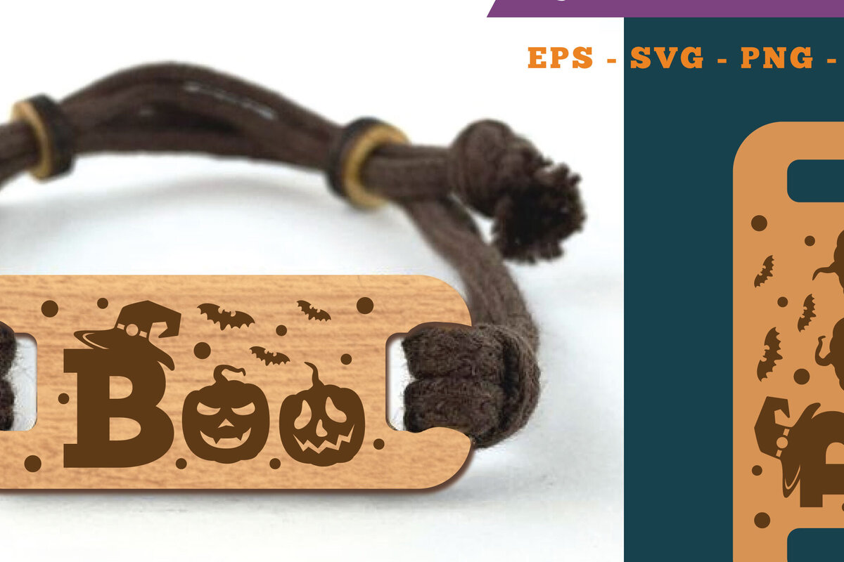 Intra απο ξύλο plywood  Χρώμα wenge 3mm-4mm πάχος - Βραχιόλι Halloween Boo 3 Δίασταση 4x4 cm INTRAFABR-15330627