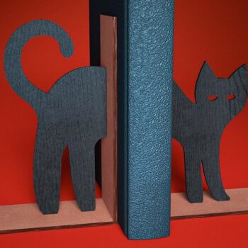 Intra απο ξύλο plywood  Χρώμα wenge 3mm-4mm πάχος - Halloween Bookend Δίασταση 15x15 cm INTRAFABR-24848823 - Image 1