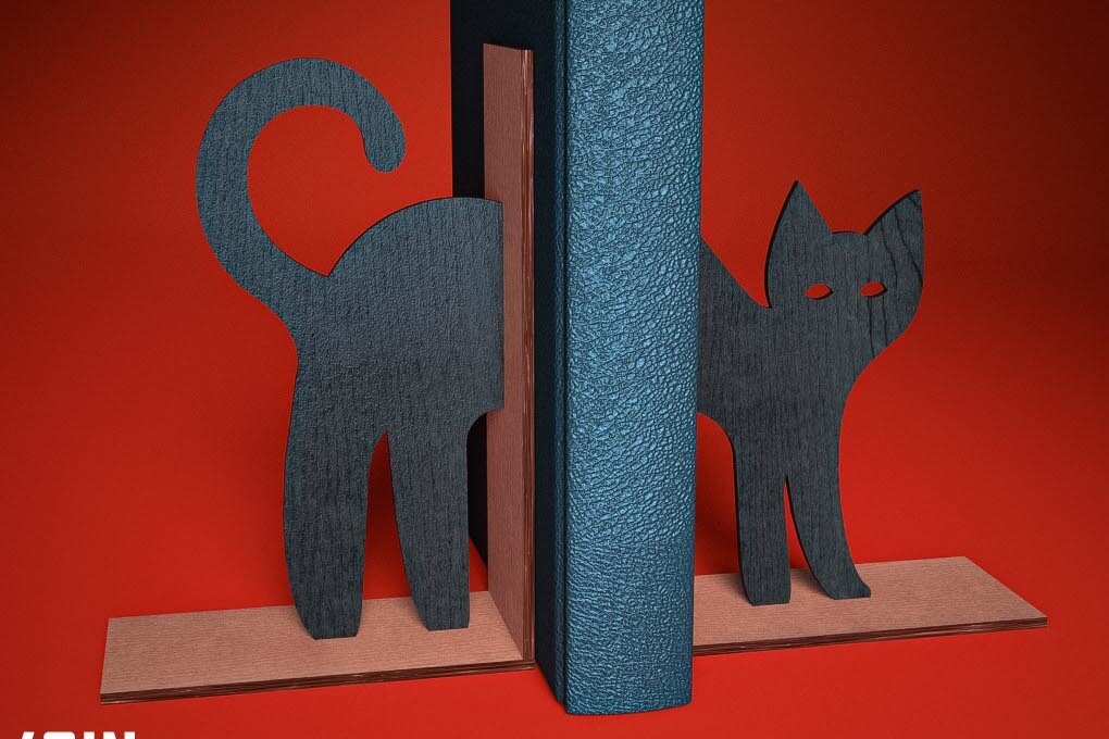 Intra απο ξύλο plywood  Χρώμα wenge 3mm-4mm πάχος - Halloween Bookend Δίασταση 15x15 cm INTRAFABR-24848823