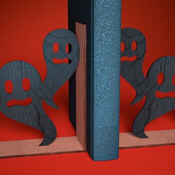 Intra απο ξύλο plywood  Χρώμα wenge 3mm-4mm πάχος - Halloween Bookend Δίασταση 15x15 cm INTRAFABR-79304628 - Image 1