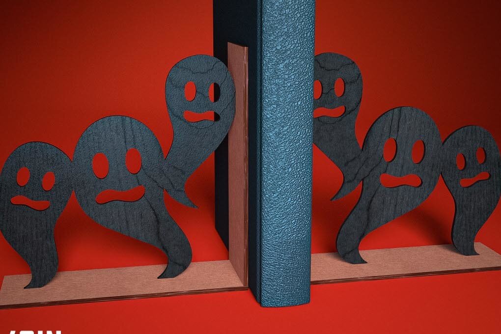 Intra απο ξύλο plywood  Χρώμα wenge 3mm-4mm πάχος - Halloween Bookend Δίασταση 15x15 cm INTRAFABR-79304628