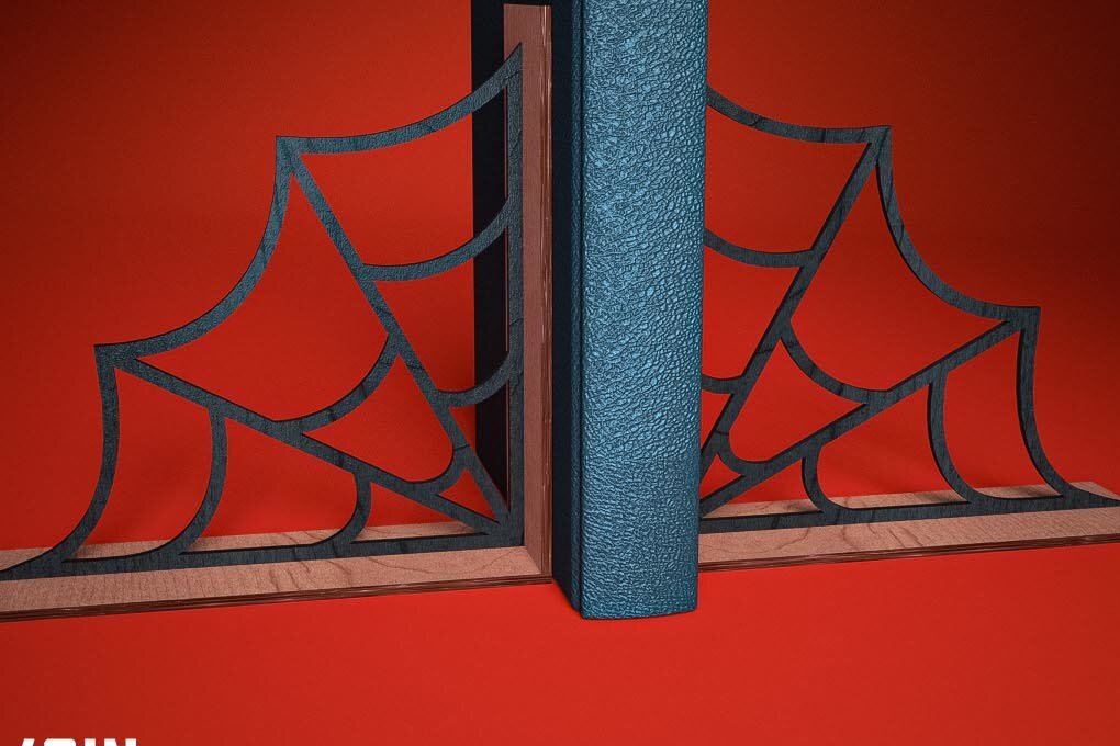 Intra απο ξύλο plywood  Χρώμα wenge 3mm-4mm πάχος - Halloween Bookend Δίασταση 15x15 cm INTRAFABR-16810283