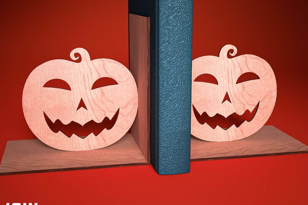 Intra απο ξύλο plywood  Χρώμα wenge 3mm-4mm πάχος - Halloween Bookend | Στοιχειωμένος Δίασταση 15x15 cm INTRAFABR-15815307