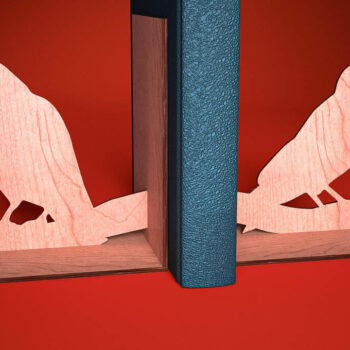 Intra απο ξύλο plywood  Χρώμα wenge 3mm-4mm πάχος - Halloween Bookend | Στοιχειωμένος Δίασταση 15x15 cm INTRAFABR-14690068 - Image 3