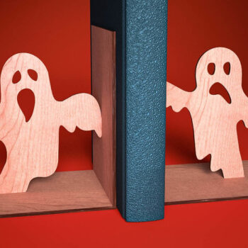 Intra απο ξύλο plywood  Χρώμα wenge 3mm-4mm πάχος - Halloween Bookend | Στοιχειωμένος Δίασταση 15x15 cm INTRAFABR-14690068 - Image 10