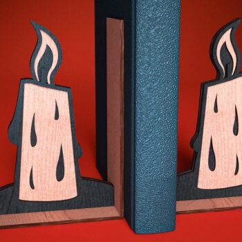 Intra απο ξύλο plywood Χρώμα wenge 3mm-4mm πάχος - Halloween Bookend Δίασταση 15x15 cm INTRAFABR-14690990 - Image 10