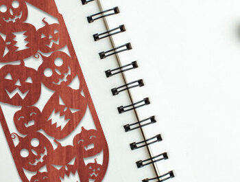 Intra απο ξύλο plywood  Χρώμα wenge 3mm-4mm πάχος - Δέσμη σελιδοδείκτη Halloween Δίασταση 4x4 cm INTRAFABR-14408550 - Image 3