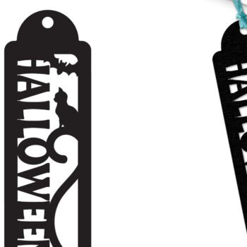 Intra απο ξύλο plywood  Χρώμα wenge 3mm-4mm πάχος - Halloween Bookmark Lasercut Δίασταση 15x15 cm INTRAFABR-15730108 - Image 2