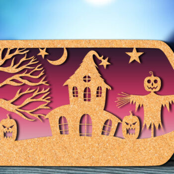 Intra απο ξύλο plywood Χρώμα wenge 3mm-4mm πάχος - Halloween Bottle Δίασταση 15x15 cm INTRAFABR-15097430 - Image 1