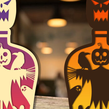 Intra απο ξύλο plywood Χρώμα wenge 3mm-4mm πάχος - Δέσμη Bottle Halloween Δίασταση 15x15 cm INTRAFABR-15097273 - Image 4