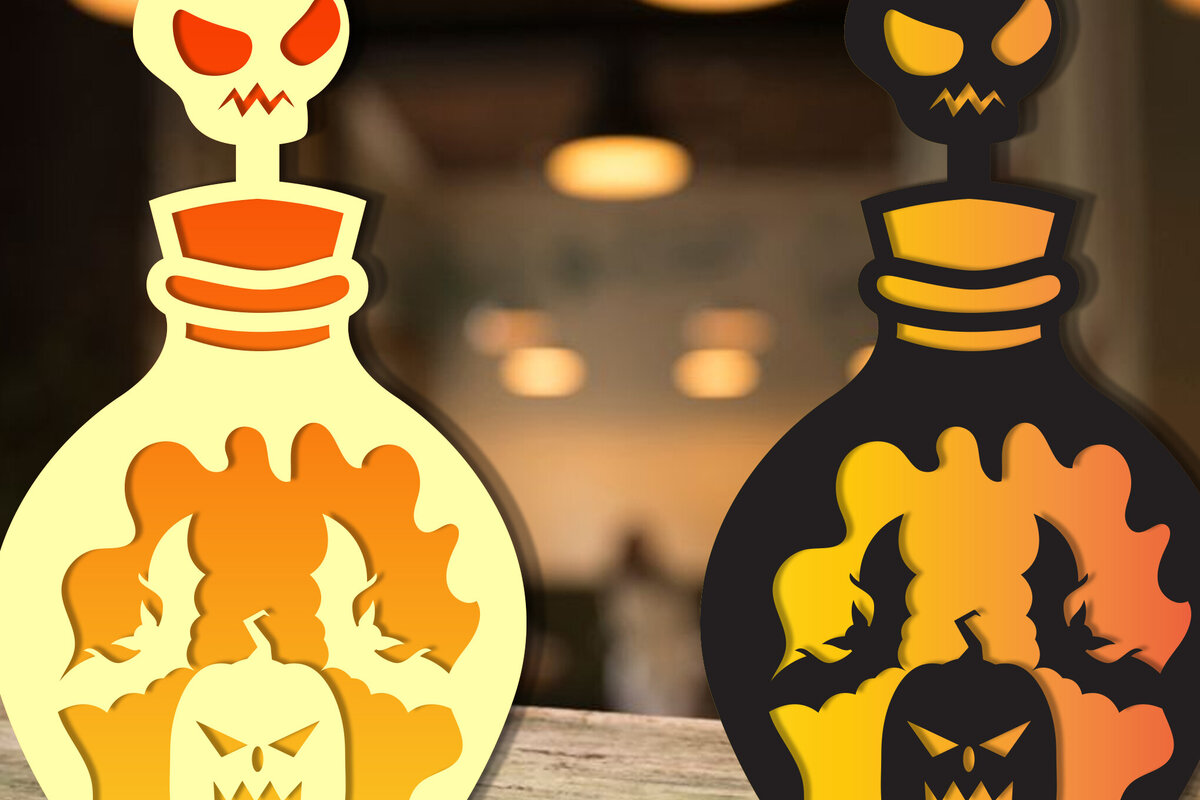 Intra απο ξύλο plywood  Χρώμα wenge 3mm-4mm πάχος - αποκοπής για Halloween Bottle Laser Δίασταση 15x15 cm INTRAFABR-15495633