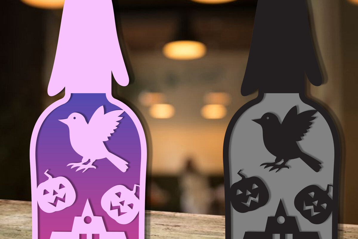 Intra απο ξύλο plywood  Χρώμα wenge 3mm-4mm πάχος - αποκοπής για Halloween Bottle Laser Δίασταση 15x15 cm INTRAFABR-76211479