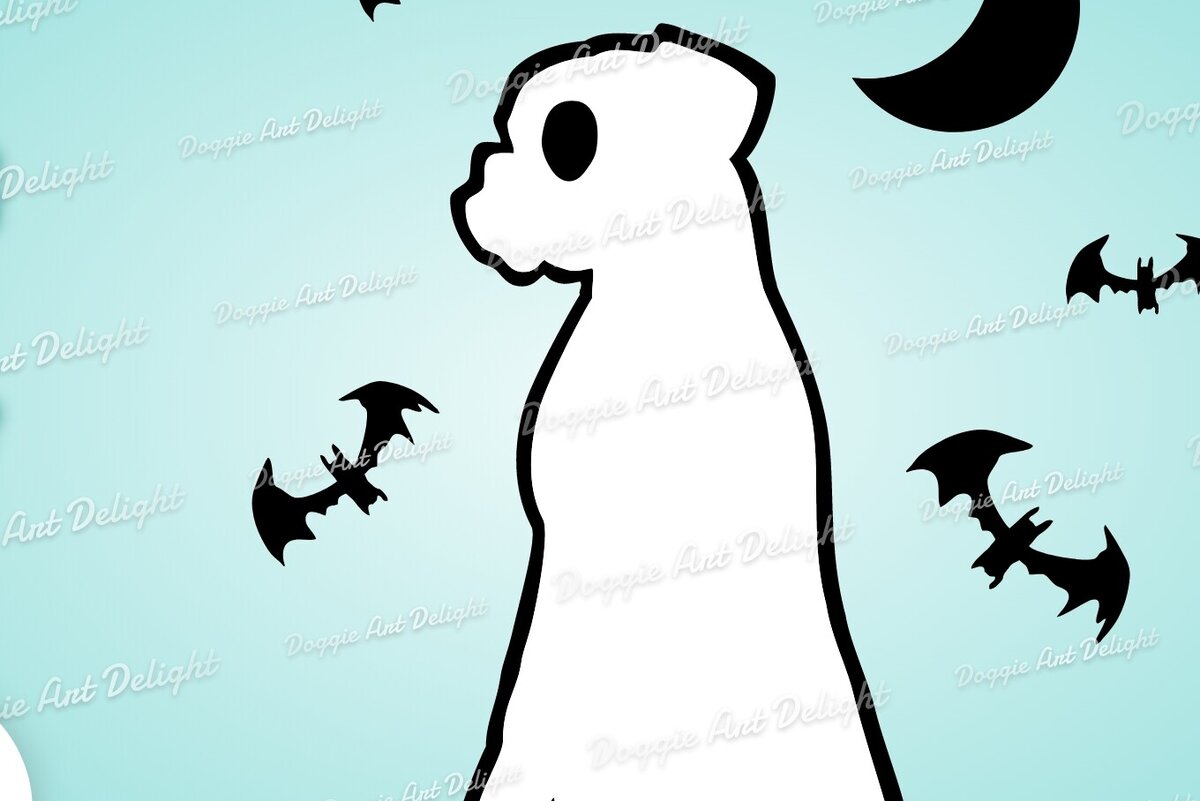 Intra απο ξύλο plywood  Χρώμα wenge 3mm-4mm πάχος - Halloween Boxer Ghost Dog Png Δίασταση 15x15 cm INTRAFABR-14850060