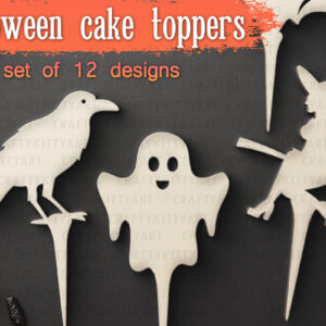 Intra απο ξύλο plywood  Χρώμα wenge 3mm-4mm πάχος - Πακέτο Halloween Cake Toppers Δίασταση 15x15 cm INTRAFABR-14846210