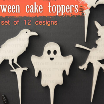 Intra απο ξύλο plywood  Χρώμα wenge 3mm-4mm πάχος - Πακέτο Halloween Cake Toppers Δίασταση 15x15 cm INTRAFABR-14846210 - Image 1