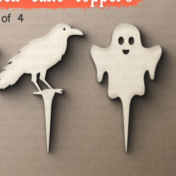 Intra απο ξύλο plywood  Χρώμα wenge 3mm-4mm πάχος - Πακέτο Halloween Cake Toppers Δίασταση 15x15 cm INTRAFABR-14846210 - Image 2