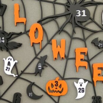 Intra απο ξύλο plywood Χρώμα wenge 3mm-4mm πάχος - αποκοπής Ημερολογίου Halloween Δίασταση 45x45 cm INTRAFABR-14847560 - Image 4