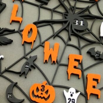 Intra απο ξύλο plywood Χρώμα wenge 3mm-4mm πάχος - αποκοπής Ημερολογίου Halloween Δίασταση 45x45 cm INTRAFABR-14847560 - Image 5