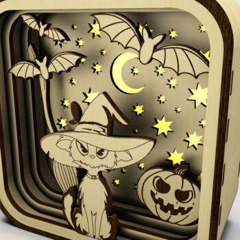 Intra απο ξύλο plywood  Χρώμα wenge 3mm-4mm πάχος - Κηροπήγιο αποκριών Δίασταση 7x4 cm INTRAFABR-14861605 - Image 3